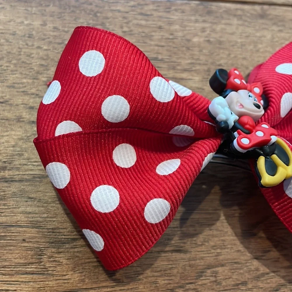 Girls Minnie Mouse Polka Dots Hair Bow - Clip